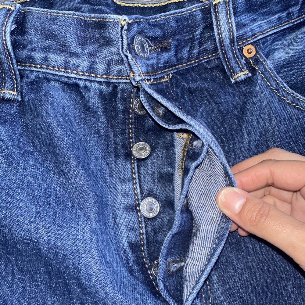 Vintage Levi's 501 Men's 36x30 Button Fly Dark Wash Jeans Made In Mexico - Picture 3 of 10